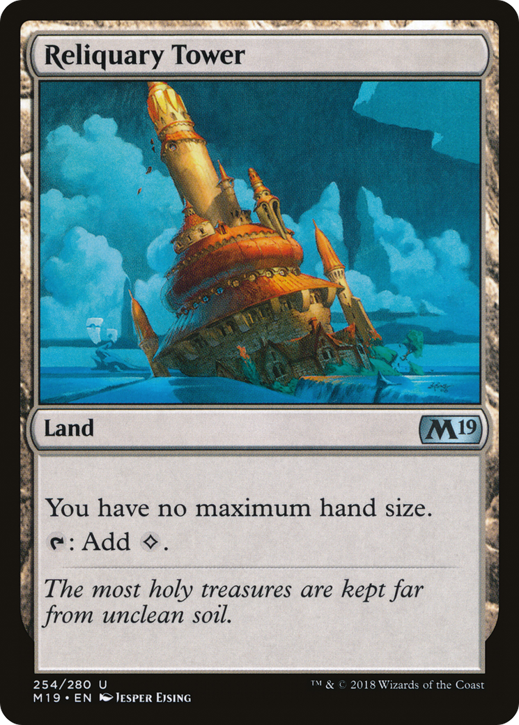 Reliquary Tower (M19-254) - Core Set 2019 - Premium MTG Single from Wizards of the Coast - Just $0.49! Shop now at Game Crave Tournament Store