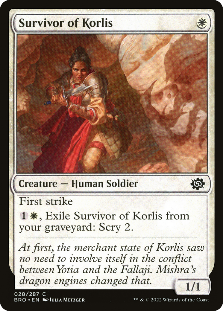 Survivor of Korlis (BRO-028) - The Brothers' War - Premium MTG Single from Wizards of the Coast - Just $0.08! Shop now at Game Crave Tournament Store