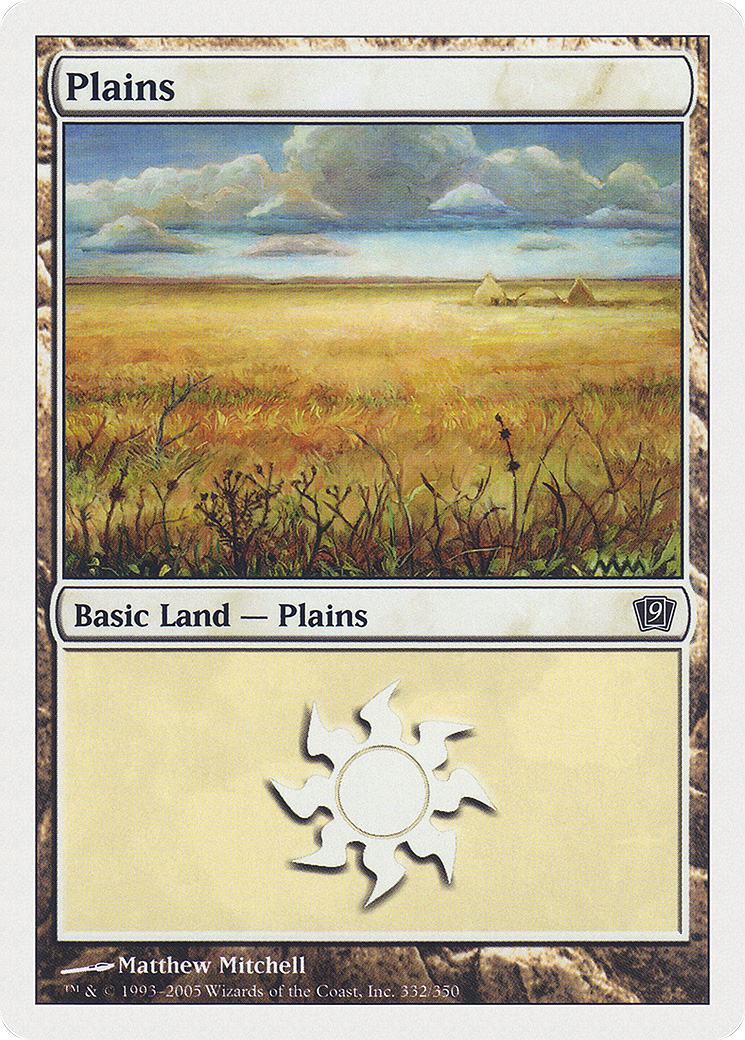 Plains (9ED-332) - Ninth Edition - Premium MTG Single from Wizards of the Coast - Just $0.08! Shop now at Game Crave Tournament Store