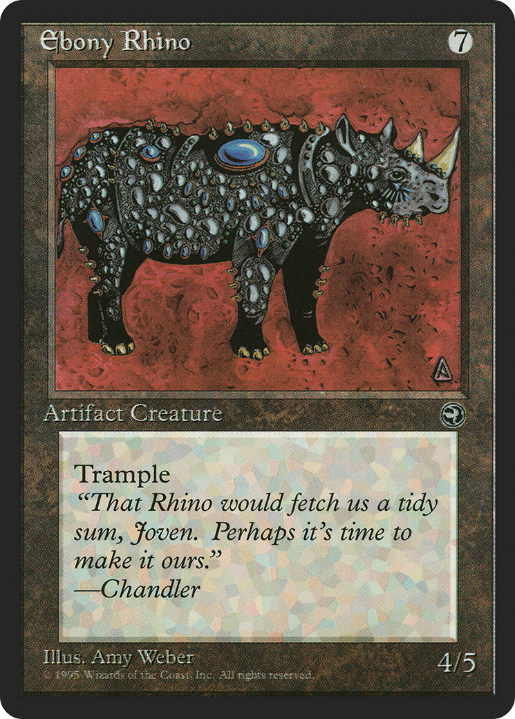 Ebony Rhino (HML-106) - Homelands - Premium MTG Single from Wizards of the Coast - Just $0.08! Shop now at Game Crave Tournament Store