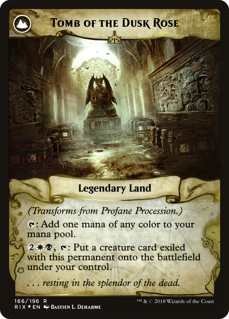 Profane Procession // Tomb of the Dusk Rose (PRIX-166S) - Rivals of Ixalan Promos: (compasslanddfc) Foil - Premium MTG Single from Wizards of the Coast - Just $3.30! Shop now at Game Crave Tournament Store