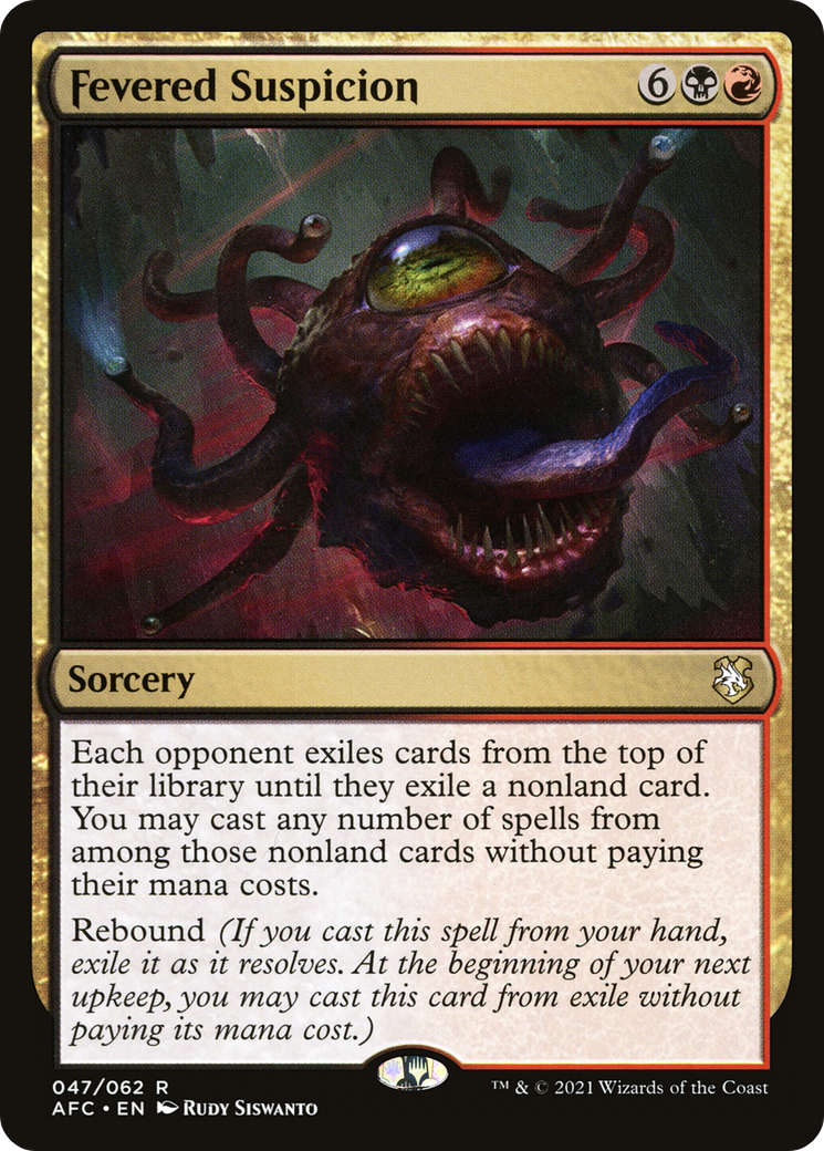 Fevered Suspicion (AFC-047) - Forgotten Realms Commander - Premium MTG Single from Wizards of the Coast - Just $1.54! Shop now at Game Crave Tournament Store