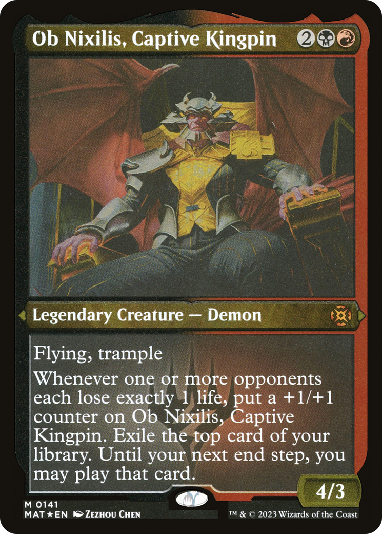 Ob Nixilis, Captive Kingpin (MAT-141) - March of the Machine: The Aftermath Etched Foil - Premium MTG Single from Wizards of the Coast - Just $6.22! Shop now at Game Crave Tournament Store
