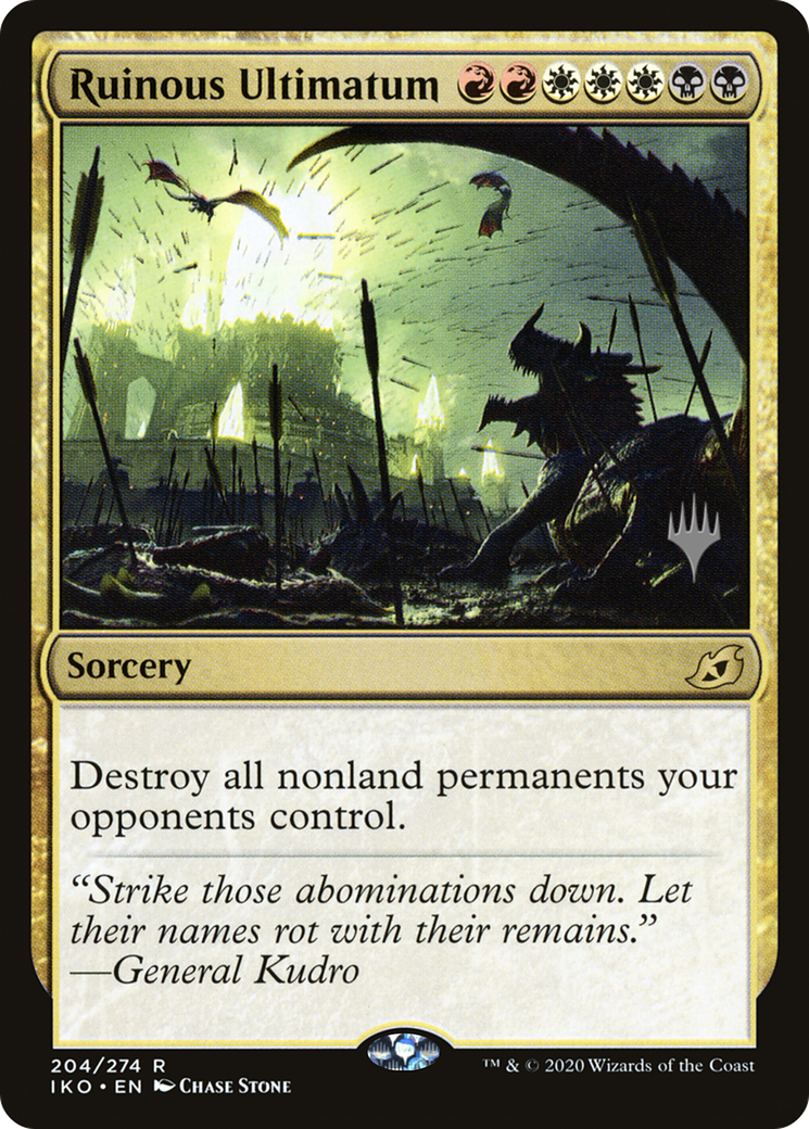 Ruinous Ultimatum (PIKO-204P) - Ikoria: Lair of Behemoths Promos Foil - Premium MTG Single from Wizards of the Coast - Just $3.97! Shop now at Game Crave Tournament Store
