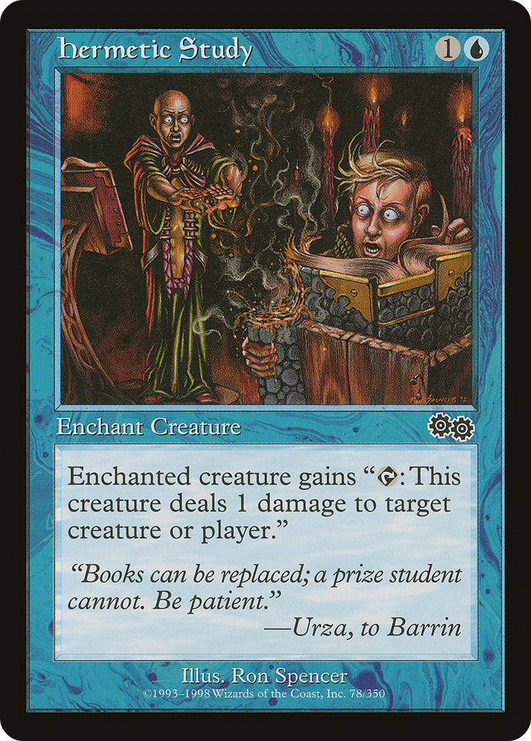 Hermetic Study (USG-078) - Urza's Saga - Premium MTG Single from Wizards of the Coast - Just $0.08! Shop now at Game Crave Tournament Store