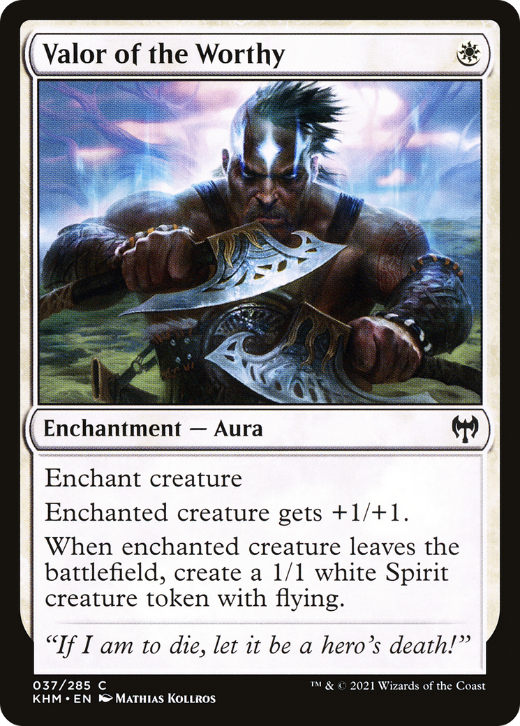 Valor of the Worthy (KHM-037) - Kaldheim Foil - Premium MTG Single from Wizards of the Coast - Just $0.25! Shop now at Game Crave Tournament Store