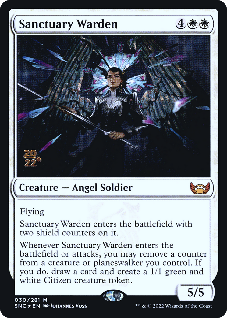 Sanctuary Warden (PSNC-30S) - Streets of New Capenna Promos Foil - Premium MTG Single from Wizards of the Coast - Just $1.15! Shop now at Game Crave Tournament Store
