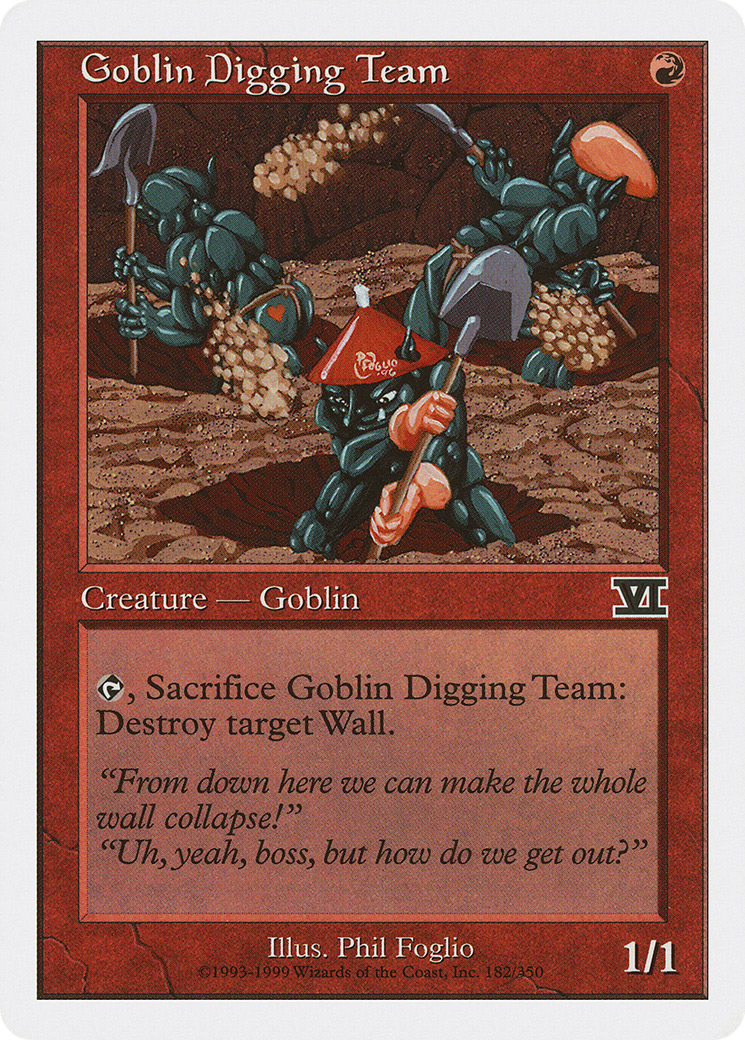 Goblin Digging Team (6ED-182) - Classic Sixth Edition - Premium MTG Single from Wizards of the Coast - Just $0.08! Shop now at Game Crave Tournament Store