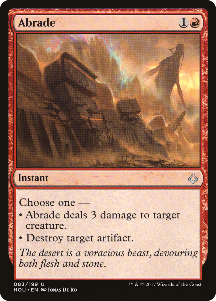 Abrade (HOU-083) - Hour of Devastation Foil - Premium MTG Single from Wizards of the Coast - Just $0.22! Shop now at Game Crave Tournament Store
