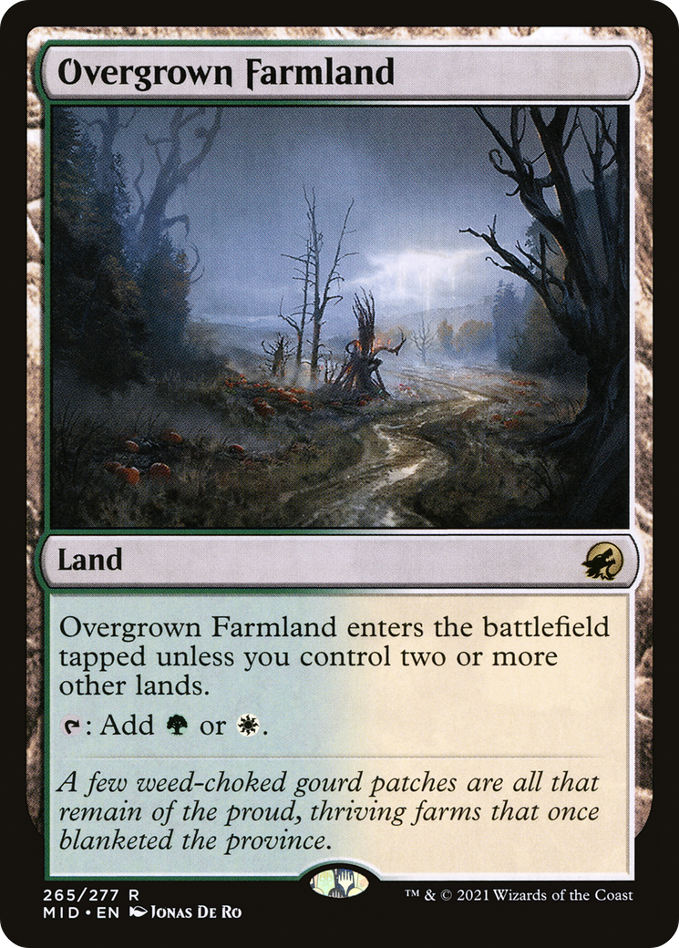 Overgrown Farmland (MID-265) - Innistrad: Midnight Hunt Foil - Premium MTG Single from Wizards of the Coast - Just $2.25! Shop now at Game Crave Tournament Store