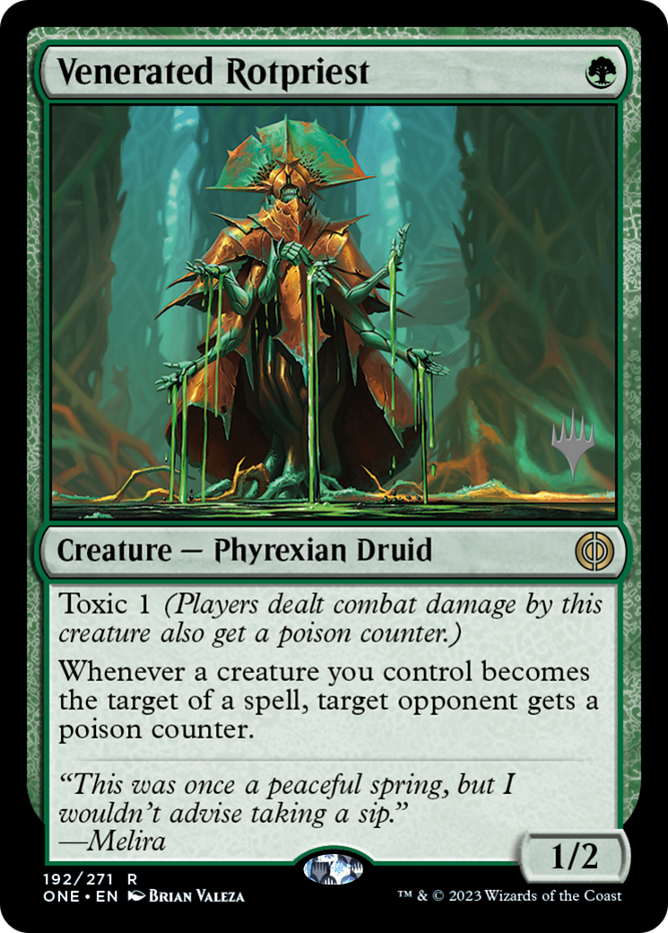 Venerated Rotpriest (PONE-192P) - Phyrexia: All Will Be One Promos - Premium MTG Single from Wizards of the Coast - Just $0.37! Shop now at Game Crave Tournament Store