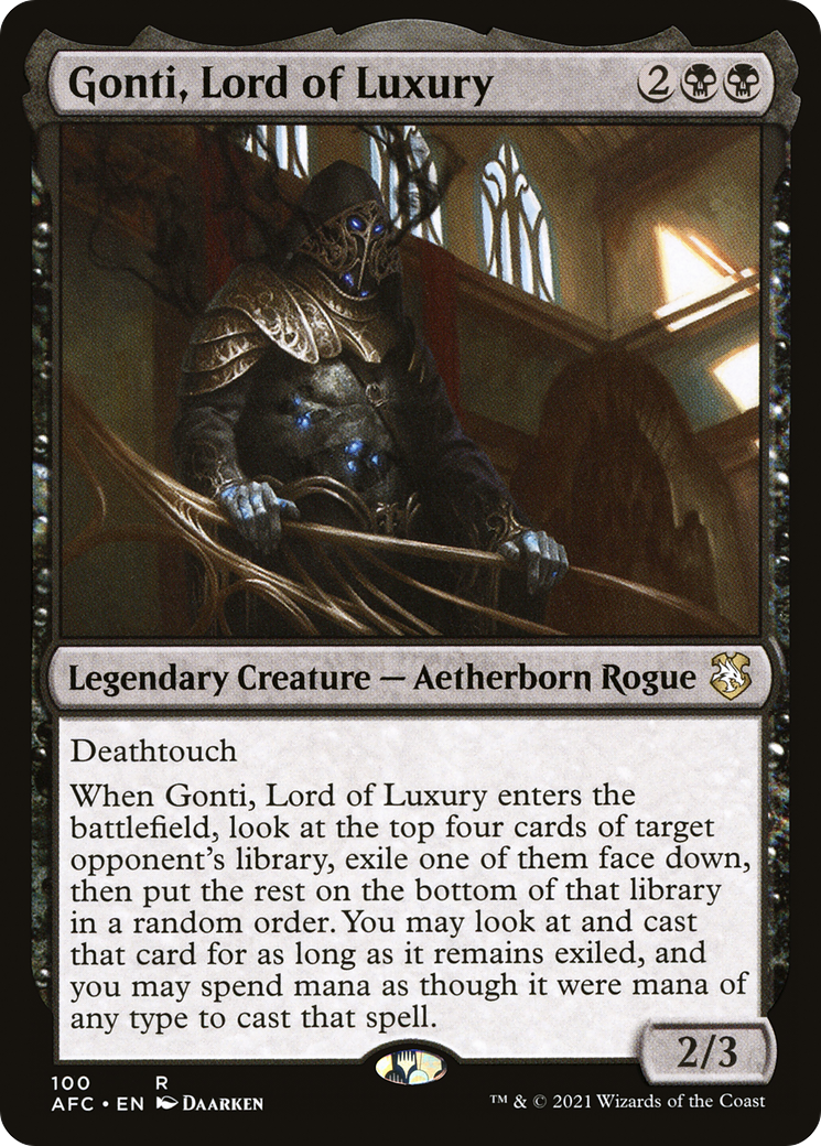 Gonti, Lord of Luxury (AFC-100) - Forgotten Realms Commander - Premium MTG Single from Wizards of the Coast - Just $0.08! Shop now at Game Crave Tournament Store