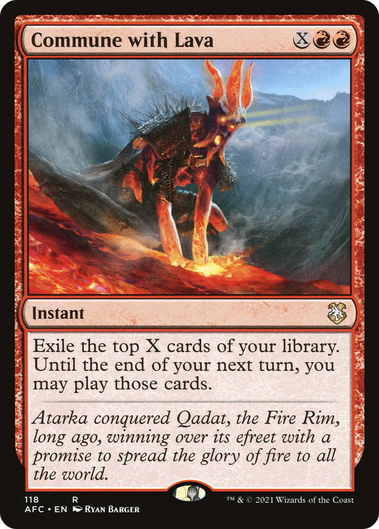 Commune with Lava (AFC-118) - Forgotten Realms Commander - Premium MTG Single from Wizards of the Coast - Just $0.10! Shop now at Game Crave Tournament Store