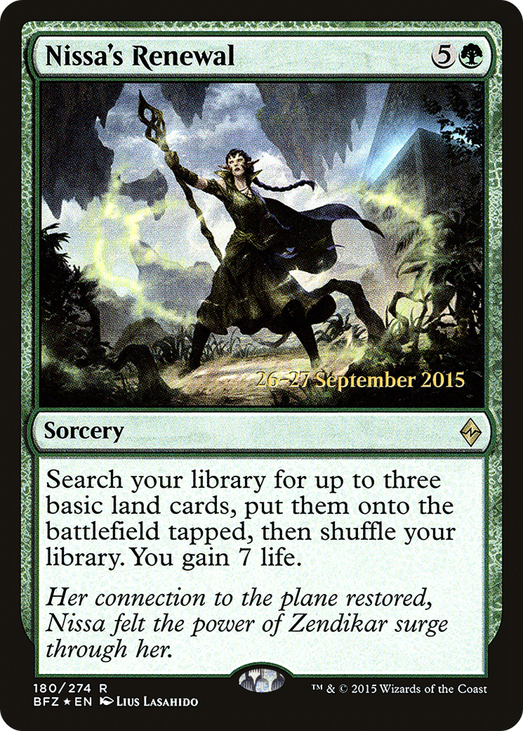 Nissa's Renewal (PBFZ-180S) - Battle for Zendikar Promos Foil - Premium MTG Single from Wizards of the Coast - Just $1.40! Shop now at Game Crave Tournament Store