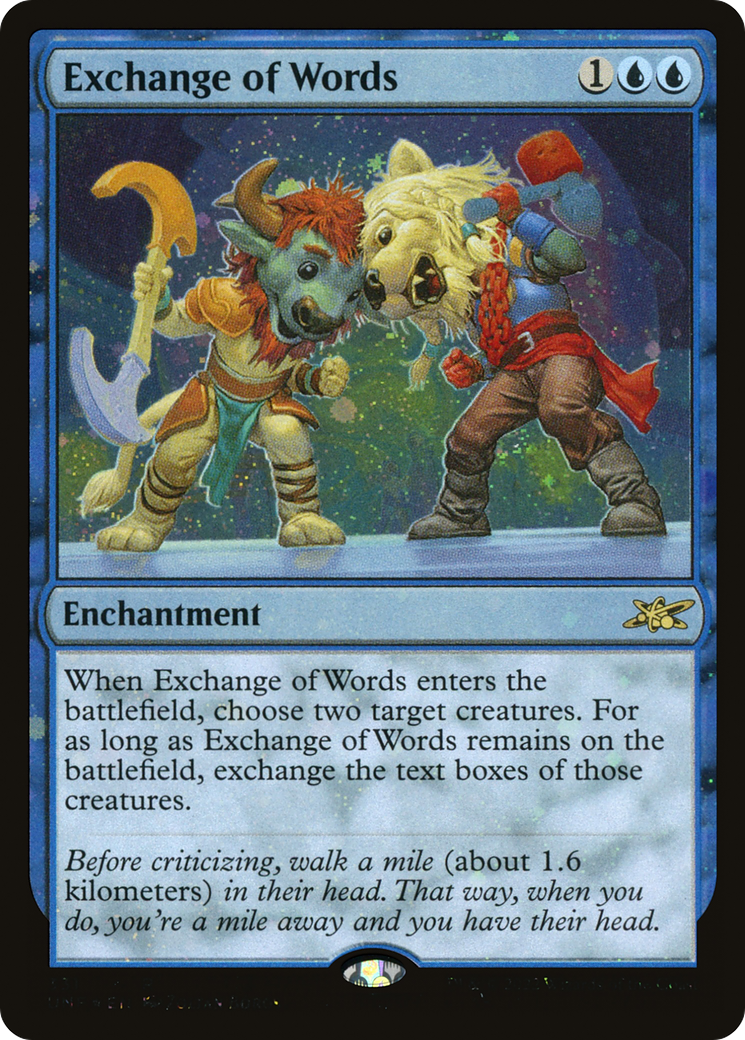 Exchange of Words (UNF-331) - Unfinity Foil - Premium MTG Single from Wizards of the Coast - Just $0.41! Shop now at Game Crave Tournament Store