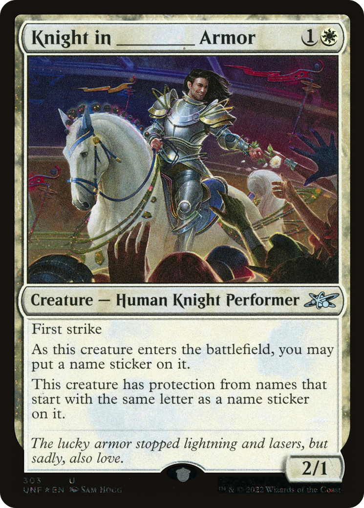 Knight in _____ Armor (UNF-303) - Unfinity Foil - Premium MTG Single from Wizards of the Coast - Just $0.08! Shop now at Game Crave Tournament Store