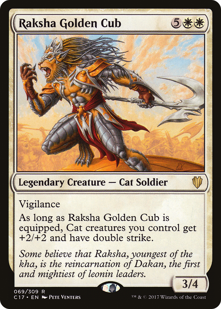 Raksha Golden Cub (C17-069) - Commander 2017 - Premium MTG Single from Wizards of the Coast - Just $0.15! Shop now at Game Crave Tournament Store
