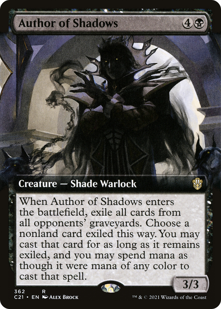 Author of Shadows (C21-362) - Commander 2021: (Extended Art) - Premium MTG Single from Wizards of the Coast - Just $0.20! Shop now at Game Crave Tournament Store