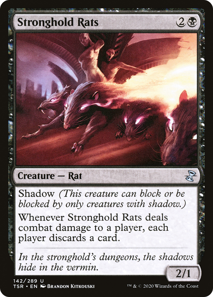 Stronghold Rats (TSR-142) - Time Spiral Remastered Foil - Premium MTG Single from Wizards of the Coast - Just $0.48! Shop now at Game Crave Tournament Store