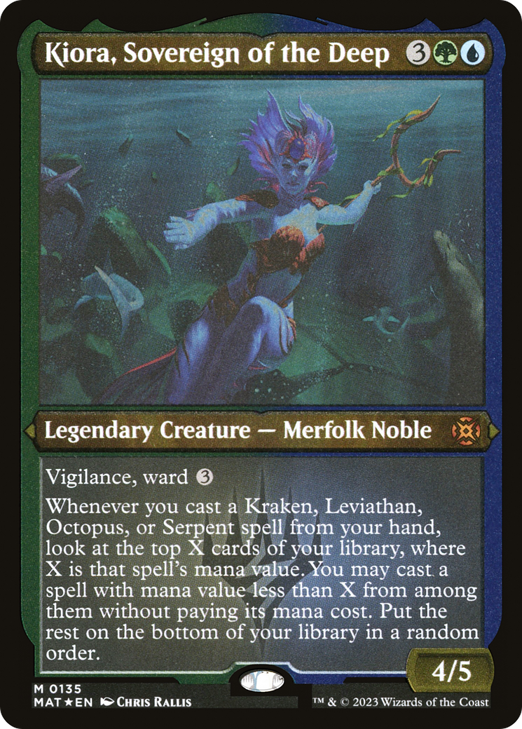 Kiora, Sovereign of the Deep (MAT-135) - March of the Machine: The Aftermath Etched Foil - Premium MTG Single from Wizards of the Coast - Just $0.80! Shop now at Game Crave Tournament Store