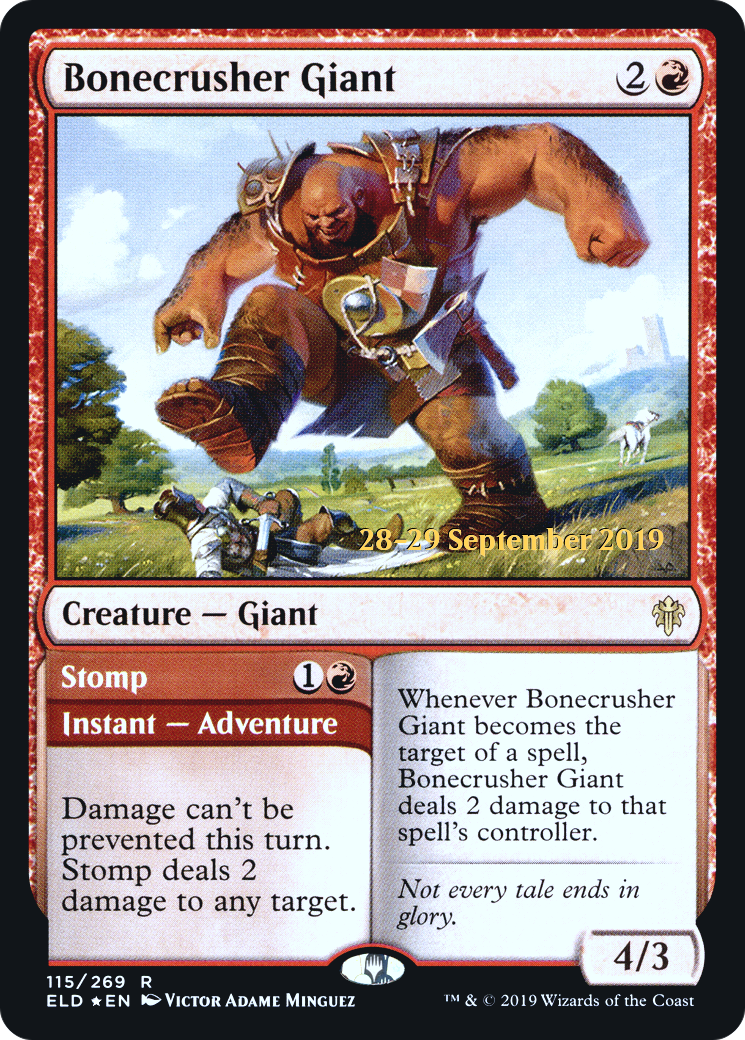 Bonecrusher Giant // Stomp (PELD-115S) - Throne of Eldraine Promos Foil - Premium MTG Single from Wizards of the Coast - Just $0.77! Shop now at Game Crave Tournament Store
