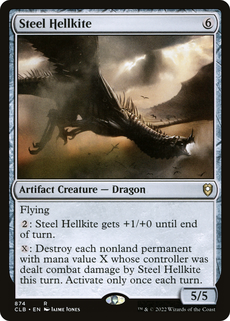 Steel Hellkite (CLB-874) - Commander Legends: Battle for Baldur's Gate - Premium MTG Single from Wizards of the Coast - Just $0.25! Shop now at Game Crave Tournament Store