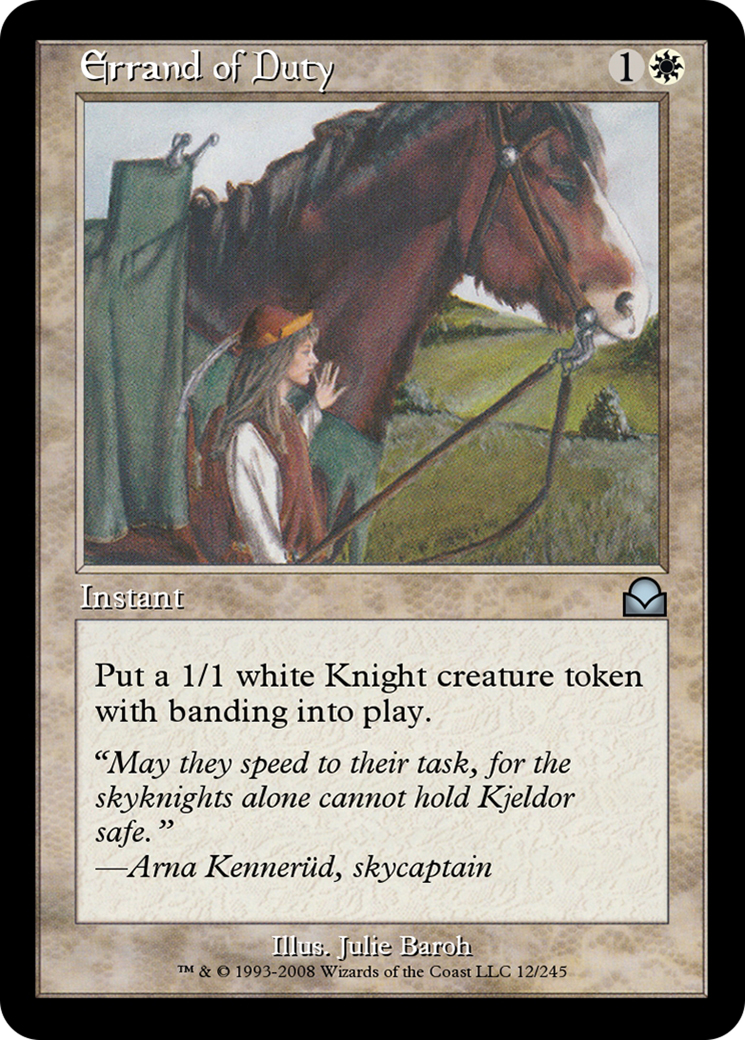 Errand of Duty (ME2-012) - Masters Edition II - Premium MTG Single from Wizards of the Coast - Just $0! Shop now at Game Crave Tournament Store