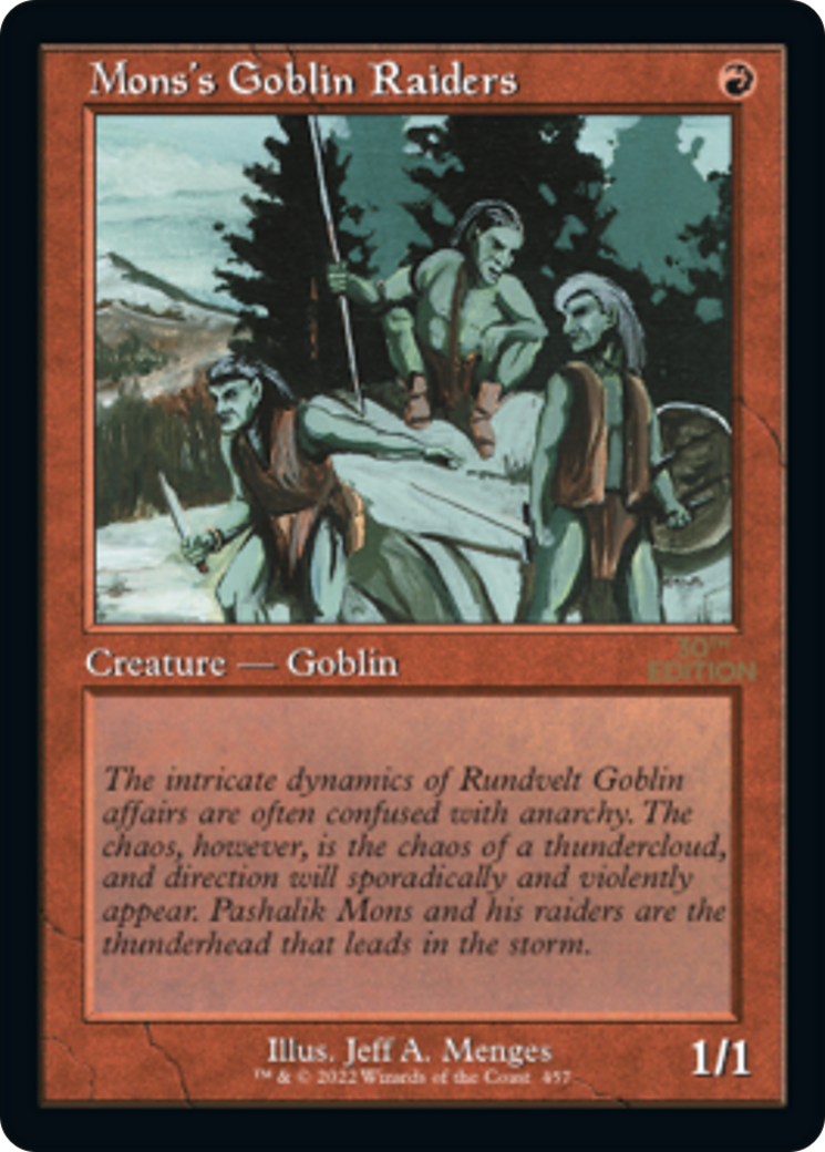 Mons's Goblin Raiders (30A-457) - 30th Anniversary Edition - Premium MTG Single from Wizards of the Coast - Just $45.56! Shop now at Game Crave Tournament Store