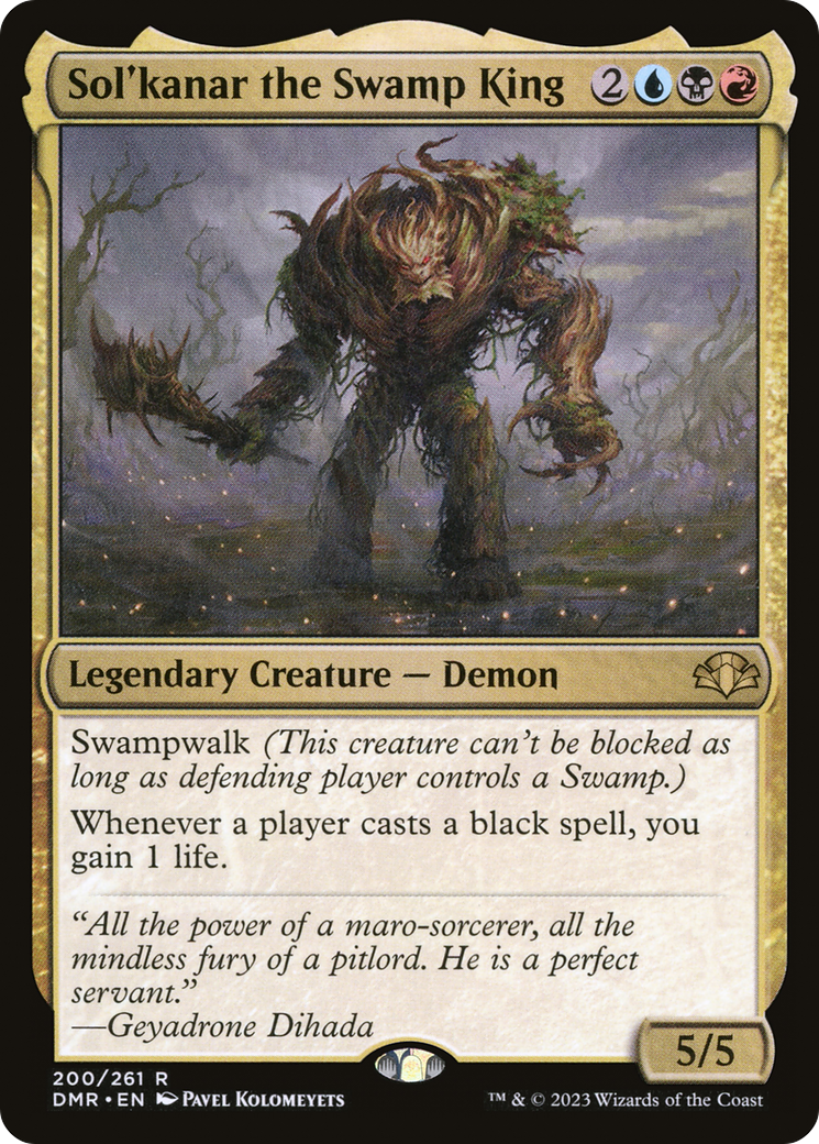 Sol'kanar the Swamp King (DMR-200) - Dominaria Remastered Foil - Premium MTG Single from Wizards of the Coast - Just $0.08! Shop now at Game Crave Tournament Store