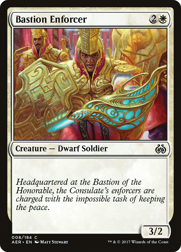 Bastion Enforcer (AER-008) - Aether Revolt - Premium MTG Single from Wizards of the Coast - Just $0.25! Shop now at Game Crave Tournament Store