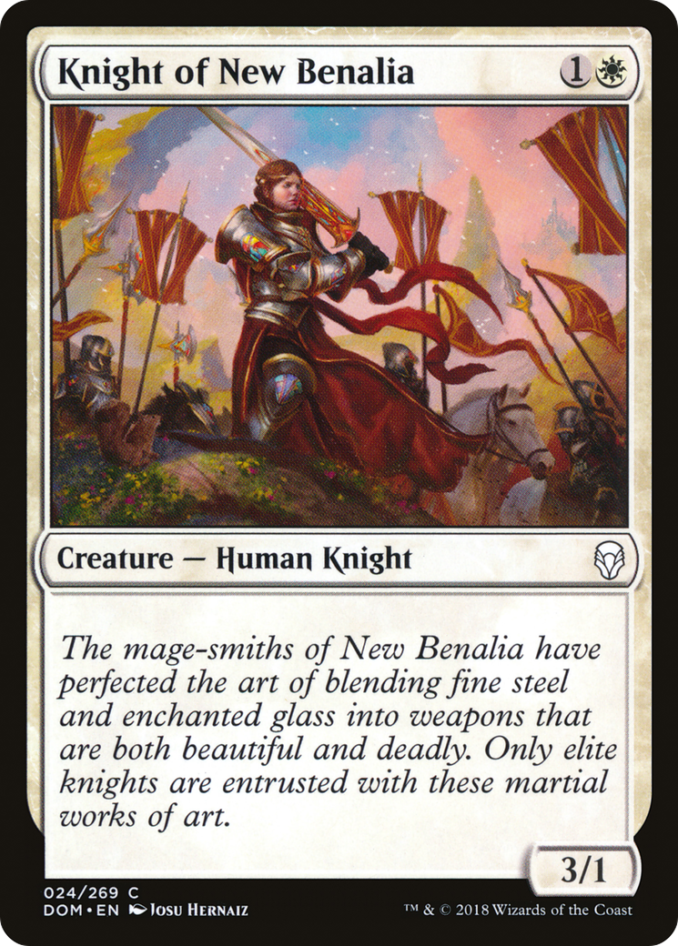 Knight of New Benalia (DOM-024) - Dominaria Foil - Premium MTG Single from Wizards of the Coast - Just $0.08! Shop now at Game Crave Tournament Store