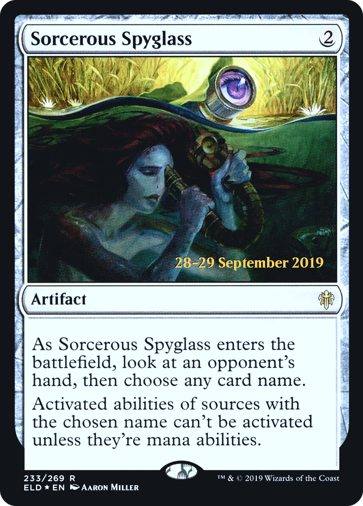 Sorcerous Spyglass (PELD-233S) - Throne of Eldraine Promos Foil - Premium MTG Single from Wizards of the Coast - Just $0.16! Shop now at Game Crave Tournament Store