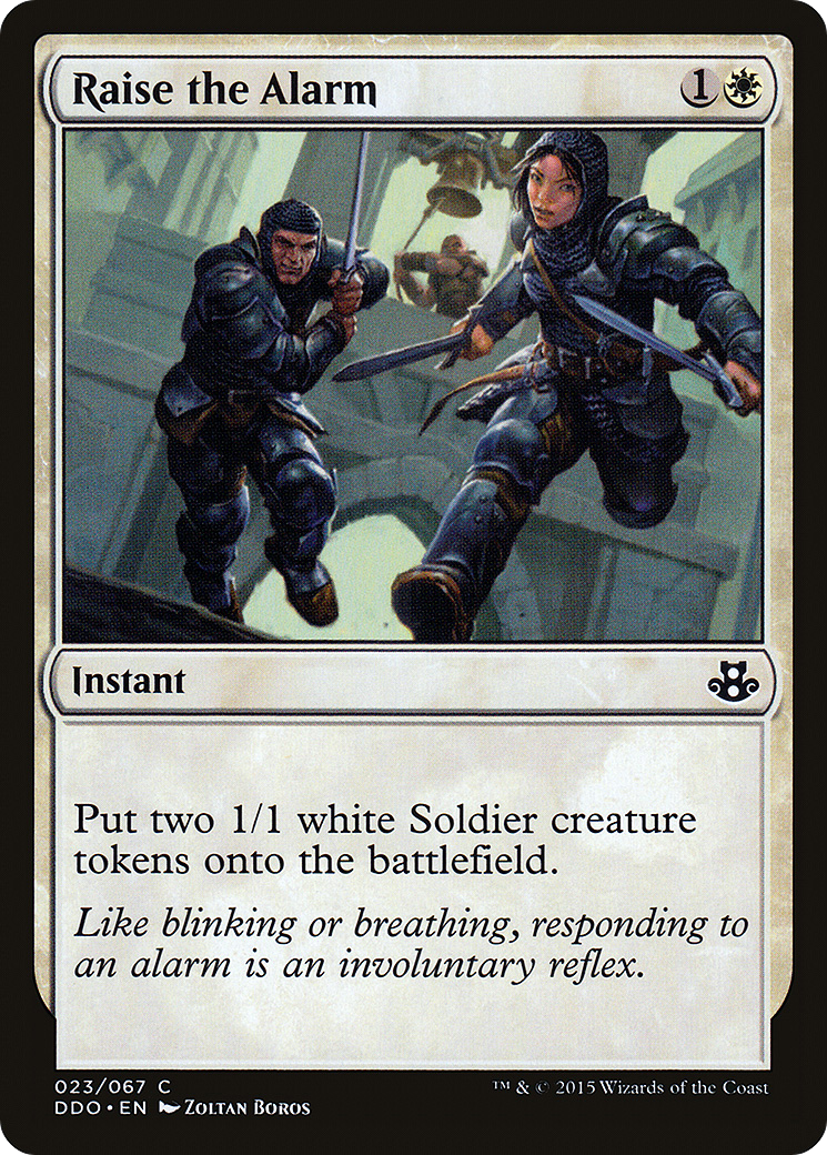 Raise the Alarm (DDO-023) - Duel Decks: Elspeth vs. Kiora - Premium MTG Single from Wizards of the Coast - Just $0.25! Shop now at Game Crave Tournament Store
