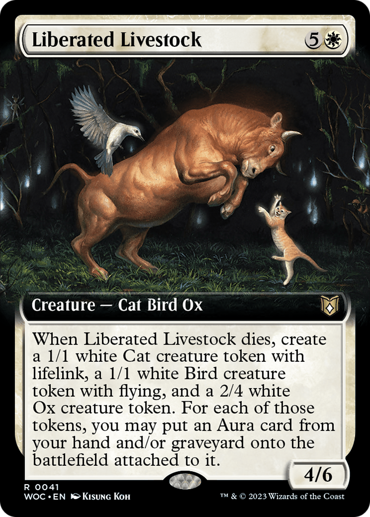 Liberated Livestock (WOC-041) - Wilds of Eldraine Commander: (Extended Art) - Premium MTG Single from Wizards of the Coast - Just $0.27! Shop now at Game Crave Tournament Store