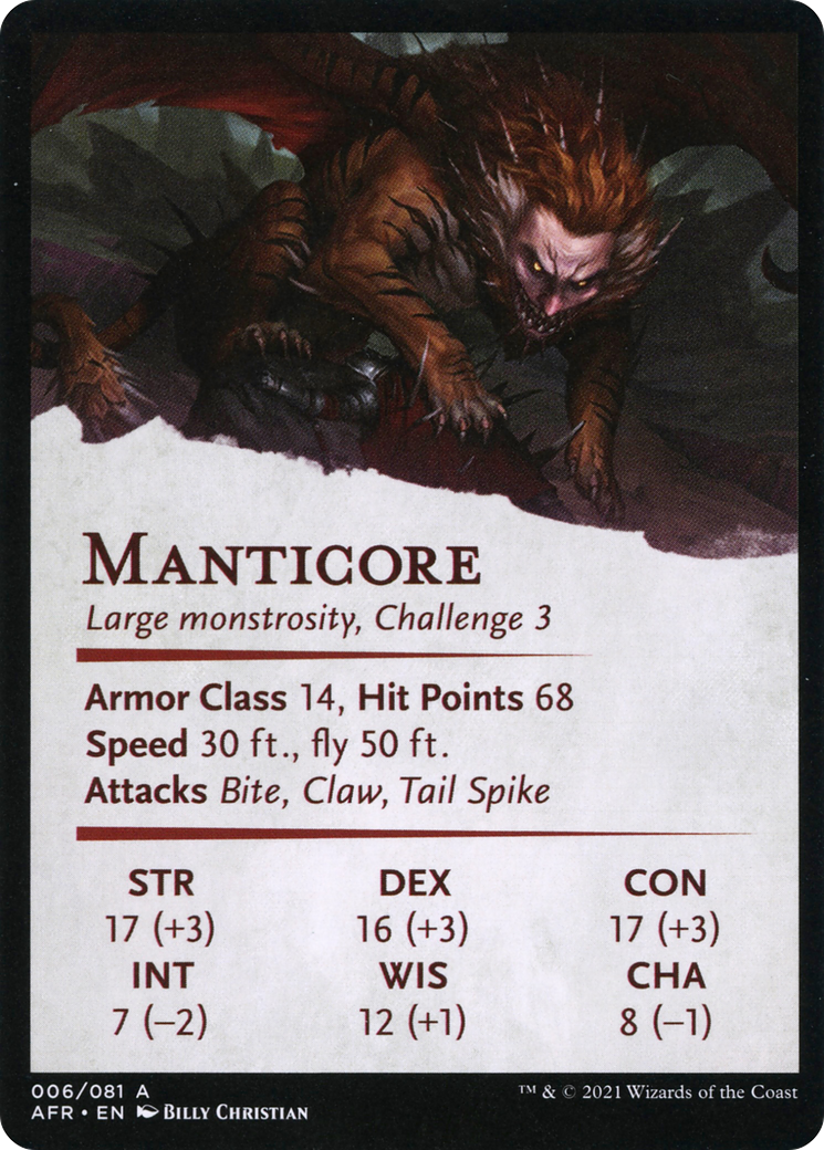Manticore // Manticore (AAFR-006) - Adventures in the Forgotten Realms Art Series (Borderless) Foil - Premium MTG Single from Wizards of the Coast - Just $0! Shop now at Game Crave Tournament Store