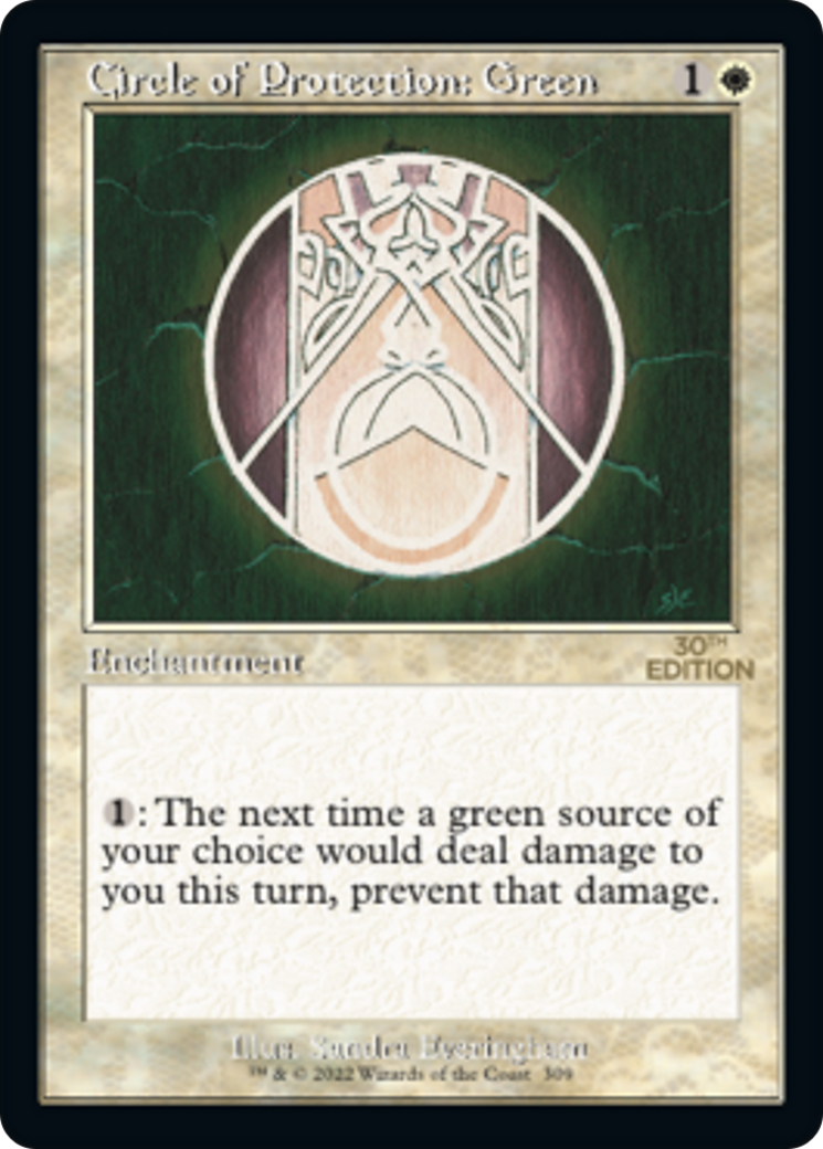 Circle of Protection: Green (30A-309) - 30th Anniversary Edition - Premium MTG Single from Wizards of the Coast - Just $16.80! Shop now at Game Crave Tournament Store