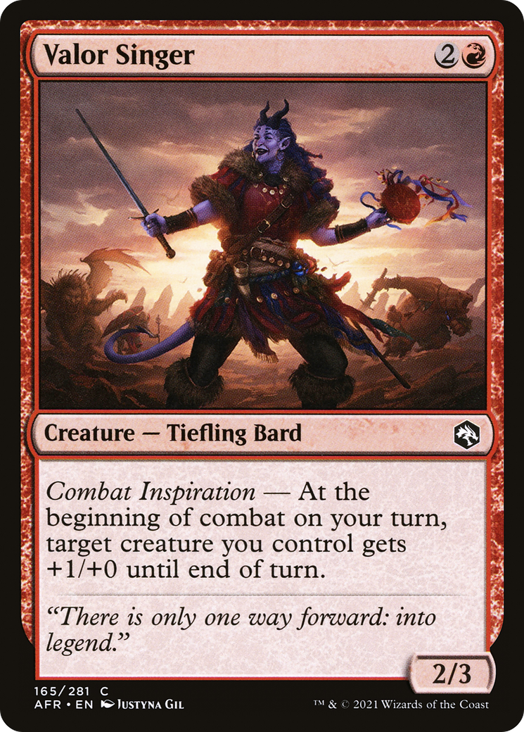 Valor Singer (AFR-165) - Adventures in the Forgotten Realms Foil - Premium MTG Single from Wizards of the Coast - Just $0.08! Shop now at Game Crave Tournament Store