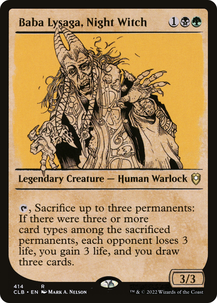 Baba Lysaga, Night Witch (CLB-414) - Commander Legends: Battle for Baldur's Gate: (Showcase) - Premium MTG Single from Wizards of the Coast - Just $0.25! Shop now at Game Crave Tournament Store