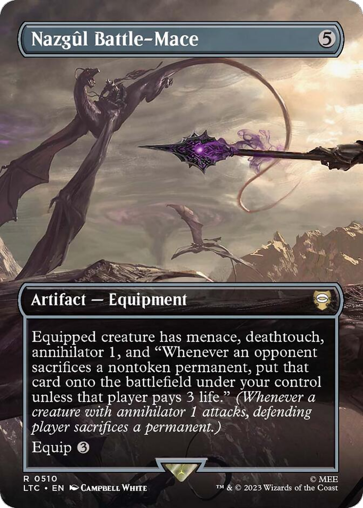 Nazgûl Battle-Mace (LTC-510) - Tales of Middle-earth Commander (Borderless) Foil - Premium MTG Single from Wizards of the Coast - Just $2.17! Shop now at Game Crave Tournament Store