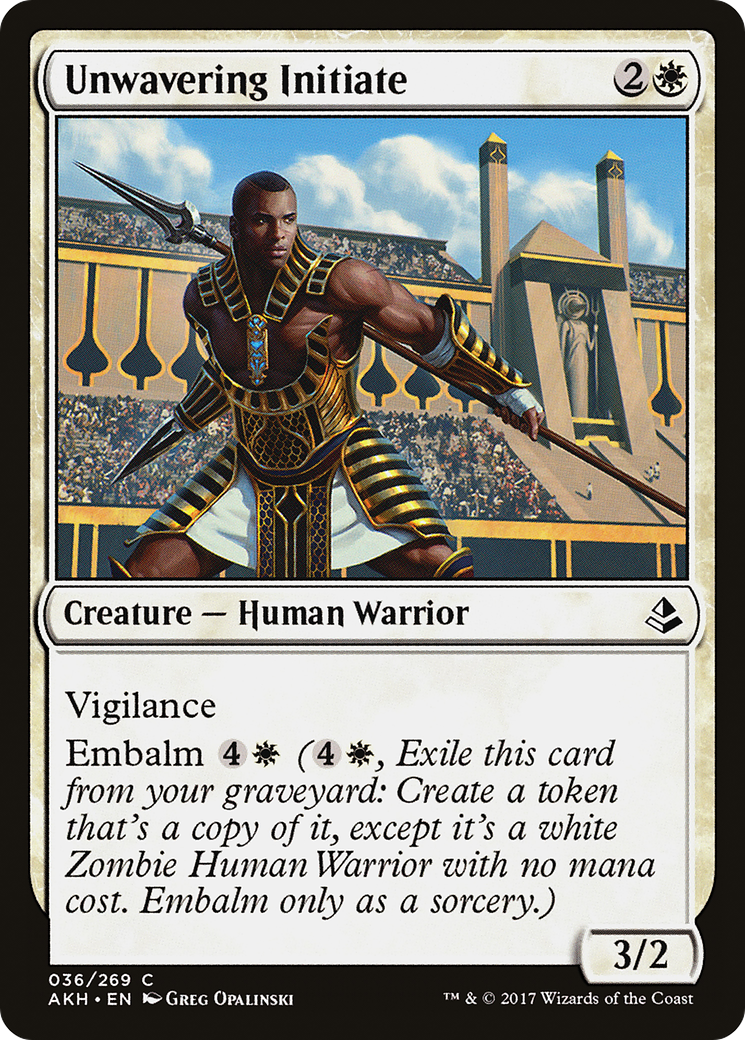 Unwavering Initiate (AKH-036) - Amonkhet Foil - Premium MTG Single from Wizards of the Coast - Just $0.08! Shop now at Game Crave Tournament Store