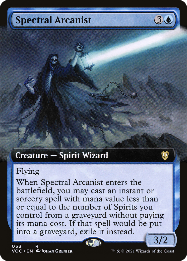 Spectral Arcanist (VOC-053) - Crimson Vow Commander: (Extended Art) - Premium MTG Single from Wizards of the Coast - Just $0.08! Shop now at Game Crave Tournament Store