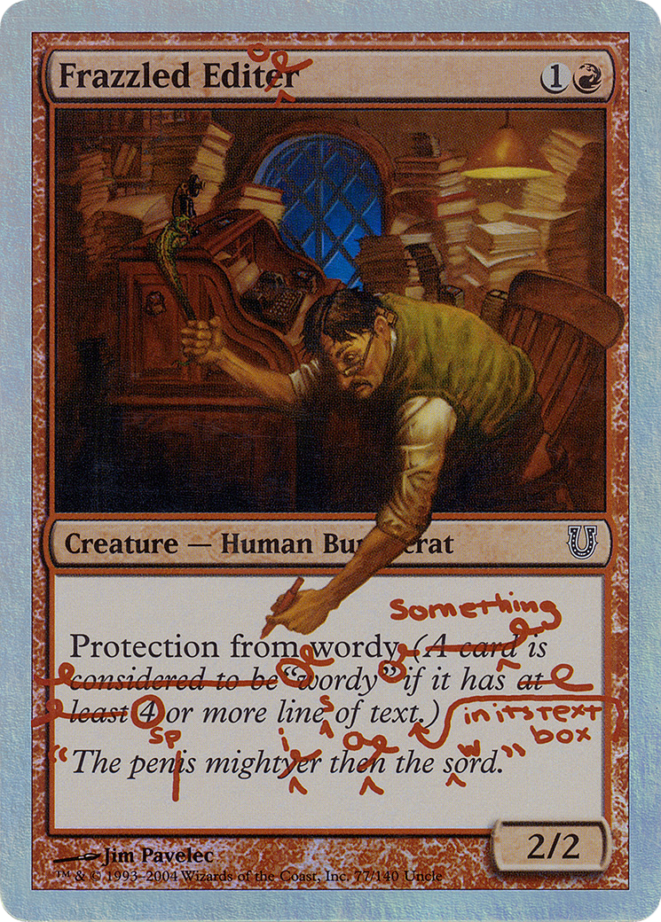 Frazzled Editor (UNH-77★) - Unhinged Foil - Premium MTG Single from Wizards of the Coast - Just $4.47! Shop now at Game Crave Tournament Store