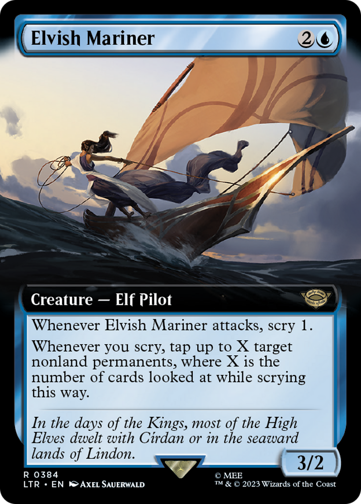 Elvish Mariner (LTR-384) - The Lord of the Rings: Tales of Middle-earth: (Extended Art) - Premium MTG Single from Wizards of the Coast - Just $0.75! Shop now at Game Crave Tournament Store