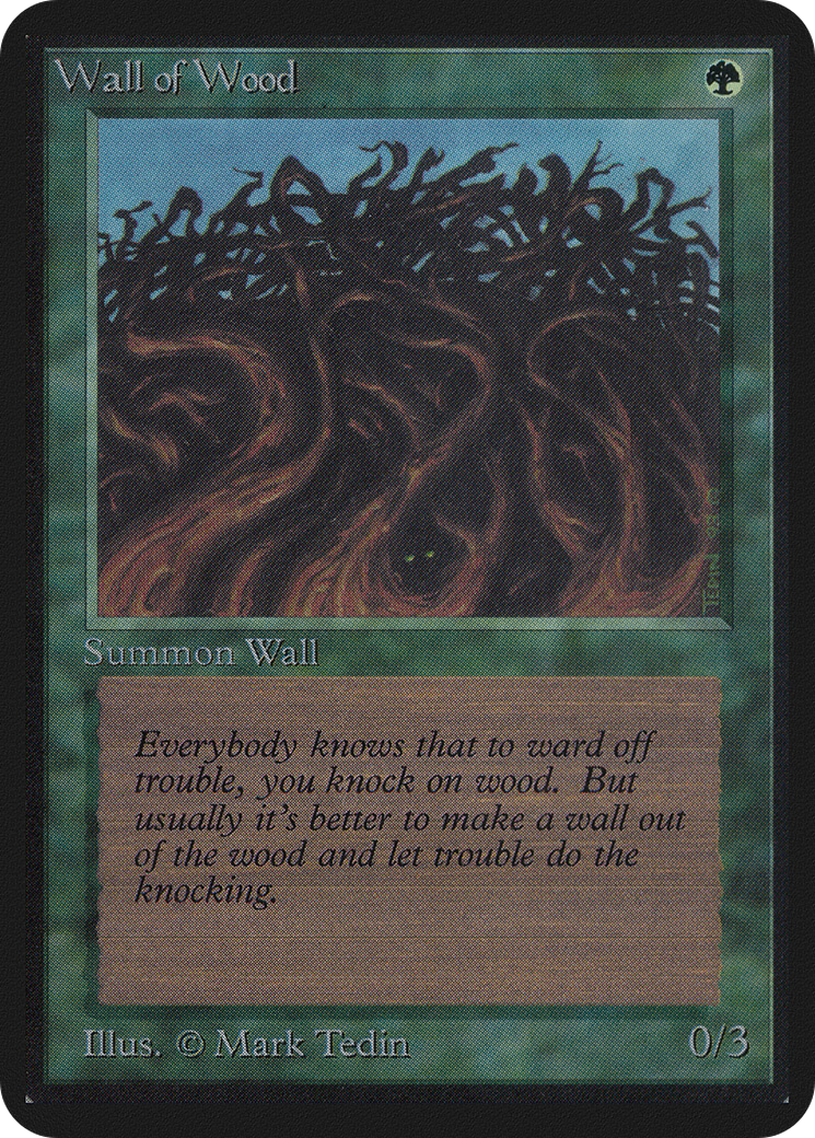 Wall of Wood (LEA-225) - Limited Edition Alpha - Premium MTG Single from Wizards of the Coast - Just $26.40! Shop now at Game Crave Tournament Store