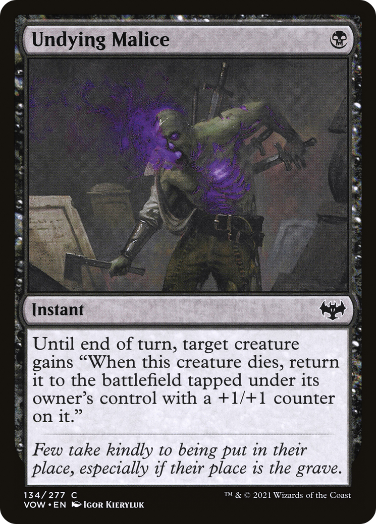 Undying Malice (VOW-134) - Innistrad: Crimson Vow Foil - Premium MTG Single from Wizards of the Coast - Just $1.36! Shop now at Game Crave Tournament Store