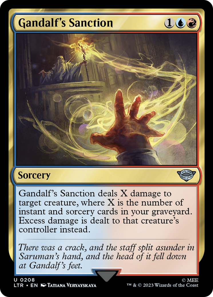 Gandalf's Sanction (LTR-208) - The Lord of the Rings: Tales of Middle-earth - Premium MTG Single from Wizards of the Coast - Just $0.08! Shop now at Game Crave Tournament Store