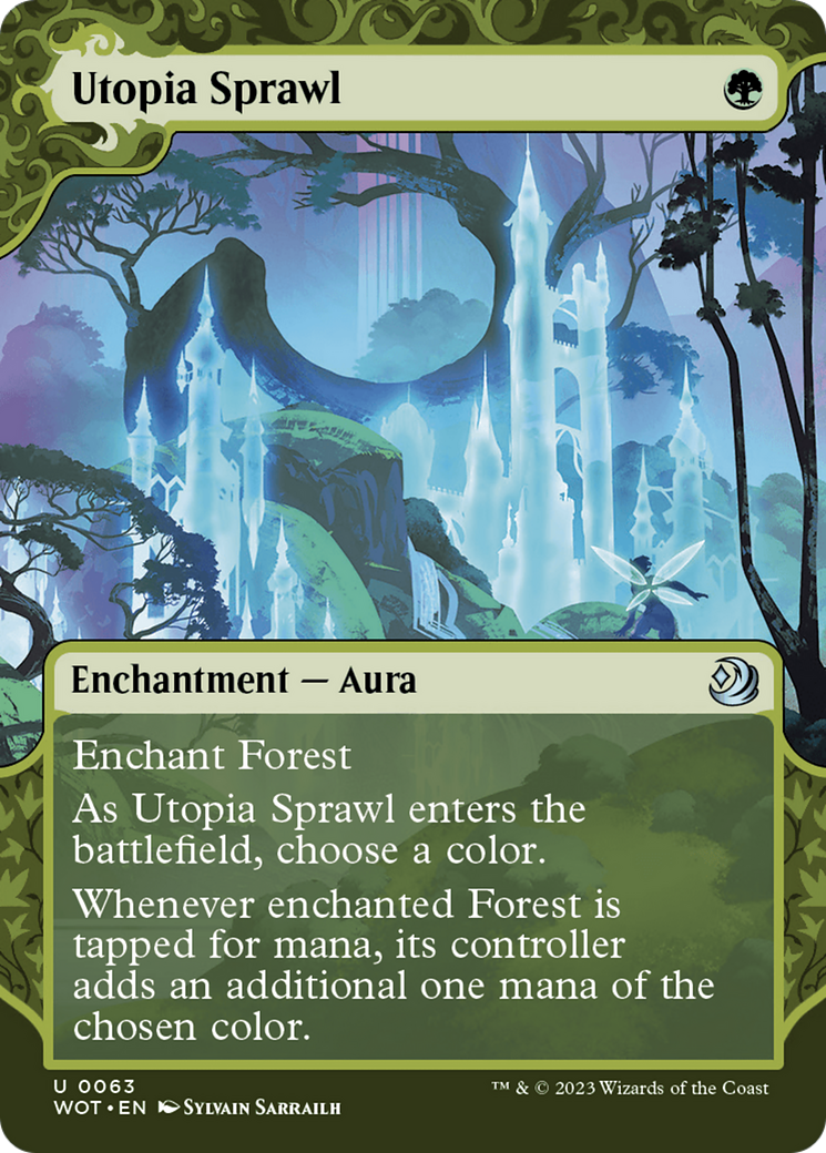 Utopia Sprawl (WOT-063) - Wilds of Eldraine: Enchanting Tales: (Showcase) (Borderless) Foil - Premium MTG Single from Wizards of the Coast - Just $0.20! Shop now at Game Crave Tournament Store
