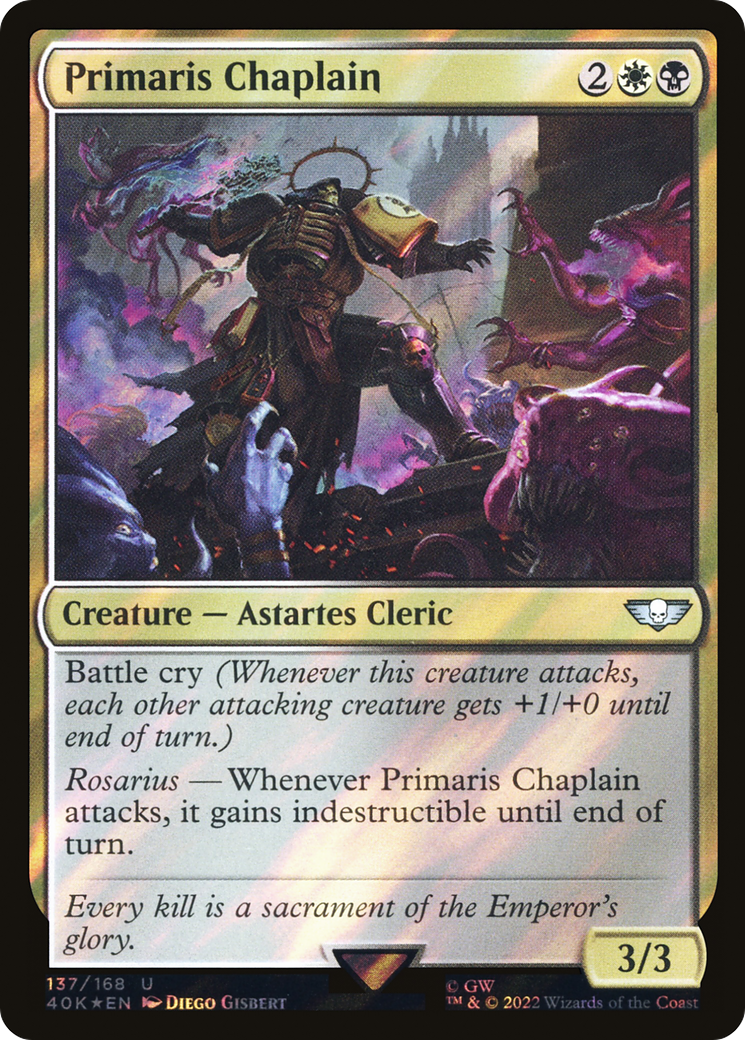 Primaris Chaplain (40K-137★) - Warhammer 40,000 Commander Foil - Premium MTG Single from Wizards of the Coast - Just $0.10! Shop now at Game Crave Tournament Store