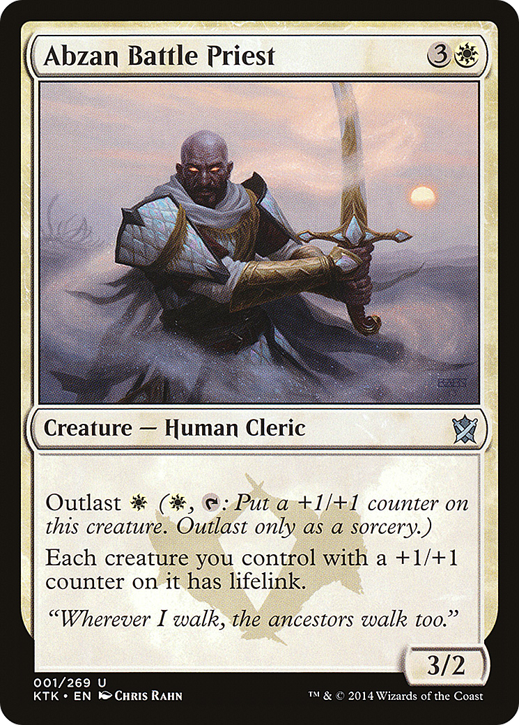 Abzan Battle Priest (KTK-001) - Khans of Tarkir Foil - Premium MTG Single from Wizards of the Coast - Just $0.44! Shop now at Game Crave Tournament Store