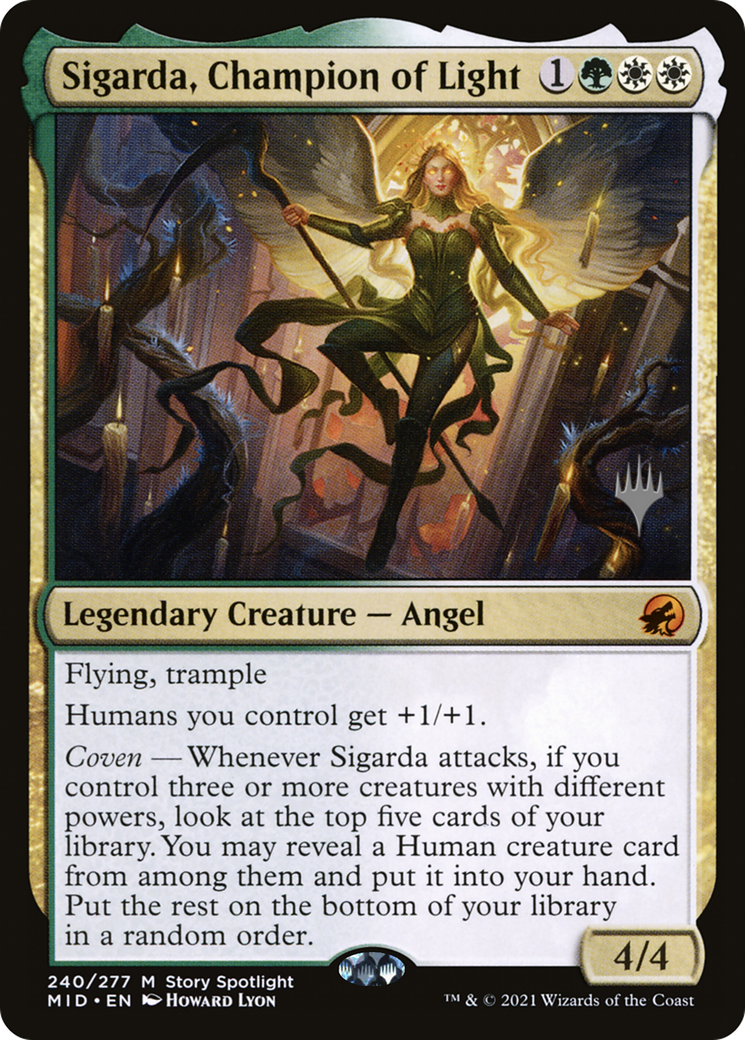 Sigarda, Champion of Light (PMID-240P) - Innistrad: Midnight Hunt Promos Foil - Premium MTG Single from Wizards of the Coast - Just $0.35! Shop now at Game Crave Tournament Store